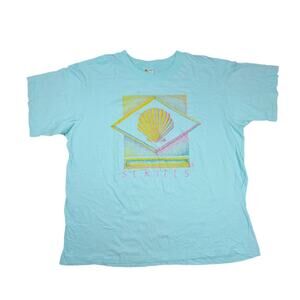 Vintage St. Kitts Single Stitch 80s Beach Seashell T-shirt unisex sz XXL